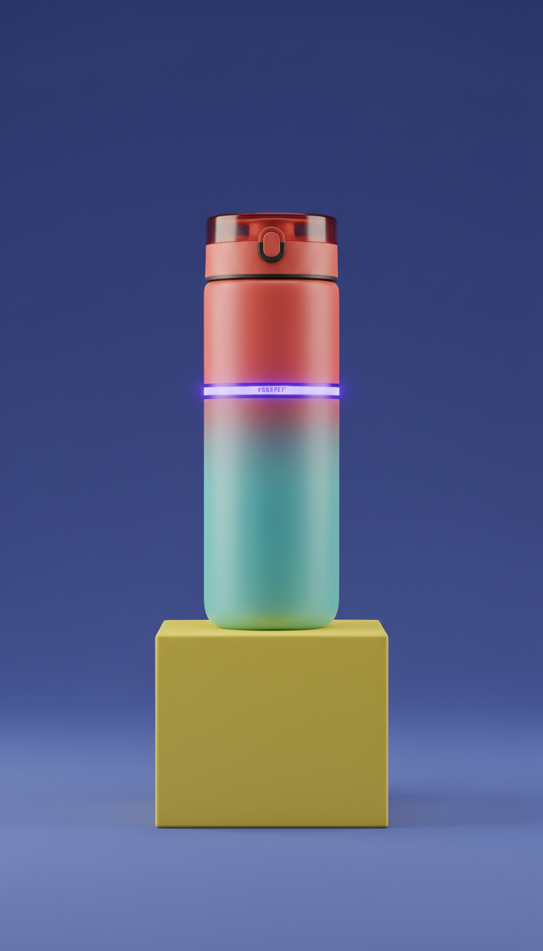 Smarte Trinkflasche mit LED-Anzeige